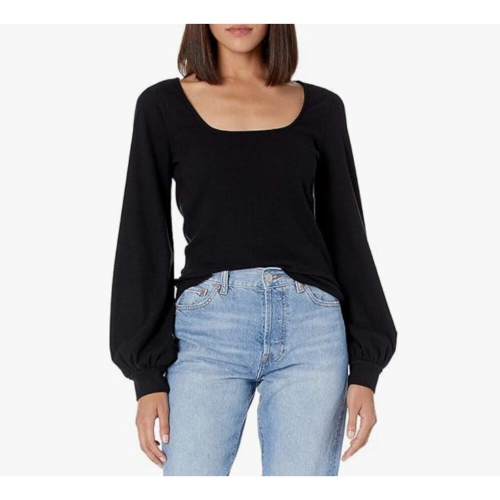NWT The Drop Women's Lucyswhims Square-Neck Balloon-Sleeve Top